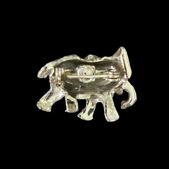 Vintage Purple Enamel Elephant Scatter Pin Brooch Gold Tone Figural - Picture 3 of 4